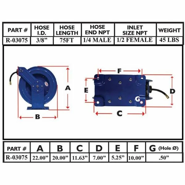 Wholesale 🧨 Rapid Air Hose Reel 3/8 In. X 75 Ft. R-03075 ⌛ 4 Wholesale 🧨 Rapid Air Hose Reel 3/8 In. X 75 Ft. R-03075 ⌛ - Image 2