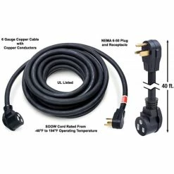 Outlet ✔️ Eastwood 40 Foot Welder 220 Volt 6-50 NEMA Plug Extension Cord ❤️ -Eastwood shop p20285 6 4