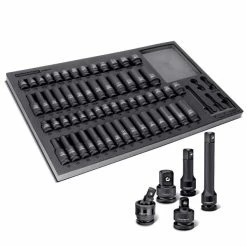 Cheap 👍 Powerbuilt 63PC 1/2 DR. MASTER IMPACT SOCKET SET 949012 😍