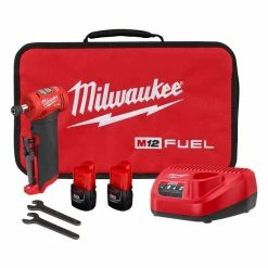 New ๐ Milwaukee M12 FUEL 1/4 In. Right Angle Die Grinder 2 Battery Kit 2485-22 ๐