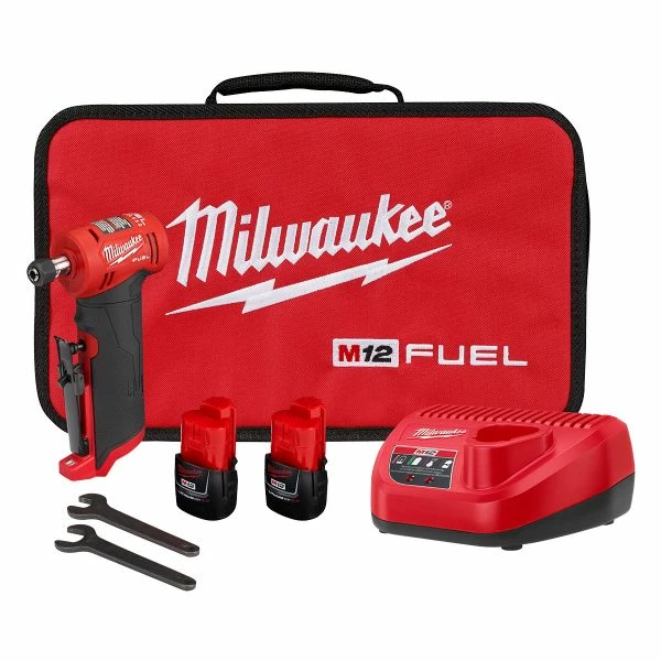 New 🎁 Milwaukee M12 FUEL 1/4 In. Right Angle Die Grinder 2 Battery Kit 2485-22 🛒 3 New 🎁 Milwaukee M12 FUEL 1/4 In. Right Angle Die Grinder 2 Battery Kit 2485-22 🛒