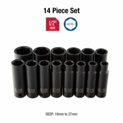 Alternative view of New 🔔 Sunex 1/2" Dr. Metric Deep Impact Socket Set 2653 😉