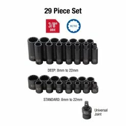 Alternative view of Brand new ⌛ Sunex 29 Pcs 3/8" Dr. 12Pt Metric Impact Socket Set 3330 💯