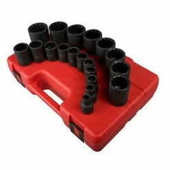 New 🥰 Sunex 19pc 1/2 Dr 12pt SAE Impact Socket Set 2819 👍