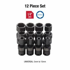 Alternative view of Best Sale ❤️ Sunex 1/4" Dr. 12 Pc. Metric Universal Impact Socket Set 1814 🤩