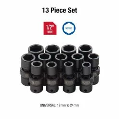 Alternative view of Buy 👏 Sunex 13pc 1/2" Dr. Metric Universal Impact Socket Set 2665 😉