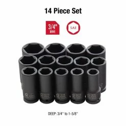 Alternative view of Budget ✨ Sunex 3/4" Dr. 14pc. Deep Impact Socket Set SAE 4638 🔔