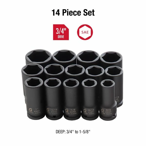 Budget โจ Sunex 3/4" Dr. 14pc. Deep Impact Socket Set SAE 4638 ๐ 4 Budget โจ Sunex 3/4" Dr. 14pc. Deep Impact Socket Set SAE 4638 ๐ - Image 2