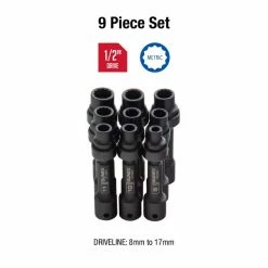 Alternative view of Outlet ✨ Sunex 9 Pc 1/2" Dr Metric 12pt Driveline Impact Socket Set 2695 ✔️