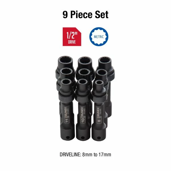 Outlet ✨ Sunex 9 Pc 1/2" Dr Metric 12pt Driveline Impact Socket Set 2695 ✔️ 4 Outlet ✨ Sunex 9 Pc 1/2" Dr Metric 12pt Driveline Impact Socket Set 2695 ✔️ - Image 2