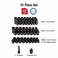 Alternative view of Best reviews of ⭐ Sunex 3/8" Dr. 51pc Metric Impact Socket Set 3351 ❤️