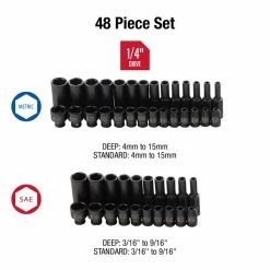 Alternative view of Coupon 🛒 Sunex 1/4" Dr. 48pc. Master Impact Socket Set 1848 😀