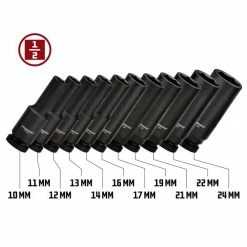 Best reviews of 😉 Powerbuilt 11 Piece 1/2 In. Drive 6 Point Metric Deep Impact Socket Set 647048 🤩 -Eastwood shop p61750 1 1