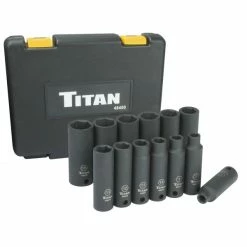 Alternative view of Best reviews of ✨ Titan Tools 13 Pc. 3/8 In. Drive Metric Deep Impact Socket Set 48400 🤩