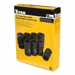 Cheap 🛒 Titan Tools 8 Pc. 3/4 In. Drive SAE Deep Impact Socket Set 44300 😉 -Eastwood shop p63034 2 1