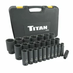 Cheap ⌛ Titan Tools 26 Pc. 1/2 In. Drive Metric Deep Impact Socket Set 42406 ✨ -Eastwood shop p63036 1 1