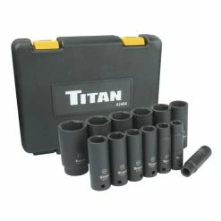 Promo 🧨 Titan Tools 14 Pc. 1/2 In. Drive Metric Deep Impact Socket Set 42404 ✨ -Eastwood shop p63037 1 1