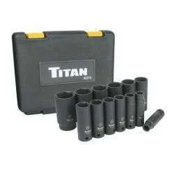 Hot Sale 💯 Titan Tools 13 Pc. 1/2 In. Drive SAE Deep Impact Socket Set 42313 🔔 -Eastwood shop p63039 1 1