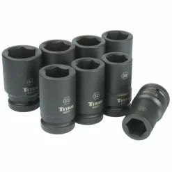 Hot Sale ✨ Titan Tools 8 Pc. 1 In. Drive Metric Deep Impact Socket Set 41908 ✨ -Eastwood shop p63044 1 1