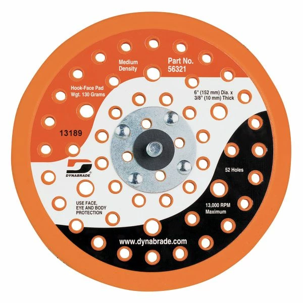 Brand new 🔔 Dynabrade 6 In. Dia. Vacuum Disc Pad Hook-Face 52 Holes 56321 😀 3 Brand new 🔔 Dynabrade 6 In. Dia. Vacuum Disc Pad Hook-Face 52 Holes 56321 😀