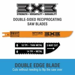 Alternative view of Best reviews of ⭐ Spyder Products 3x3 Reciprocating Saw Blade - 8/12 X 10 TPI - 8 In. 200206 ⌛