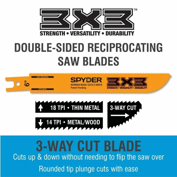 Best Sale ๐งจ Spyder Products 3x3 Reciprocating Saw Blade - 10/14 X 14 TPI - 6 In. 200203 ๐ 4 Best Sale ๐งจ Spyder Products 3x3 Reciprocating Saw Blade - 10/14 X 14 TPI - 6 In. 200203 ๐ - Image 2
