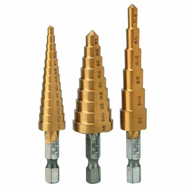 Buy 🧨 Titanium Step Drill Bit Set .125-.750in ⭐ 3 Buy 🧨 Titanium Step Drill Bit Set .125-.750in ⭐